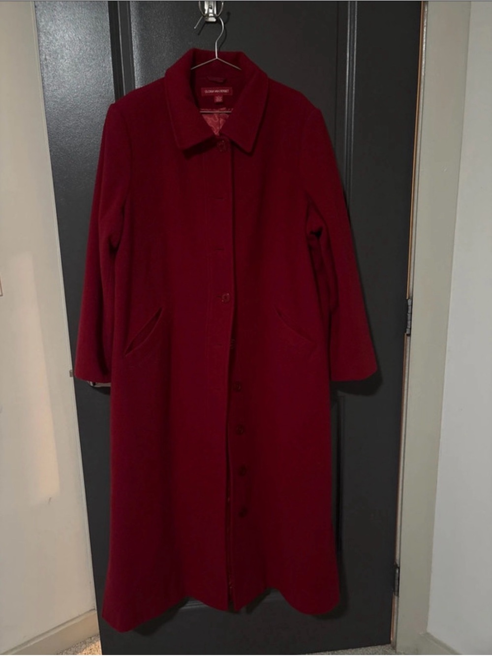 Gloria Vanderbilt Long Red Trench Coat